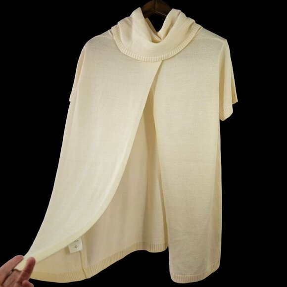 White Space Bella Via Short Slv Cowl Neck Sweater Lightweight Open Back Women 1X - Picture 1 of 8